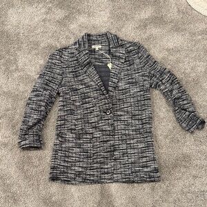 Women's Black and Gray Tweed blazer